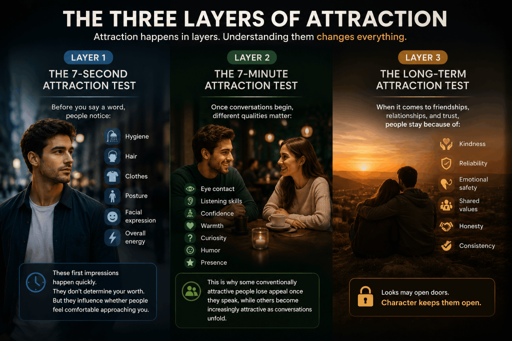 how to be more attractive: The Three Layers of Attraction
