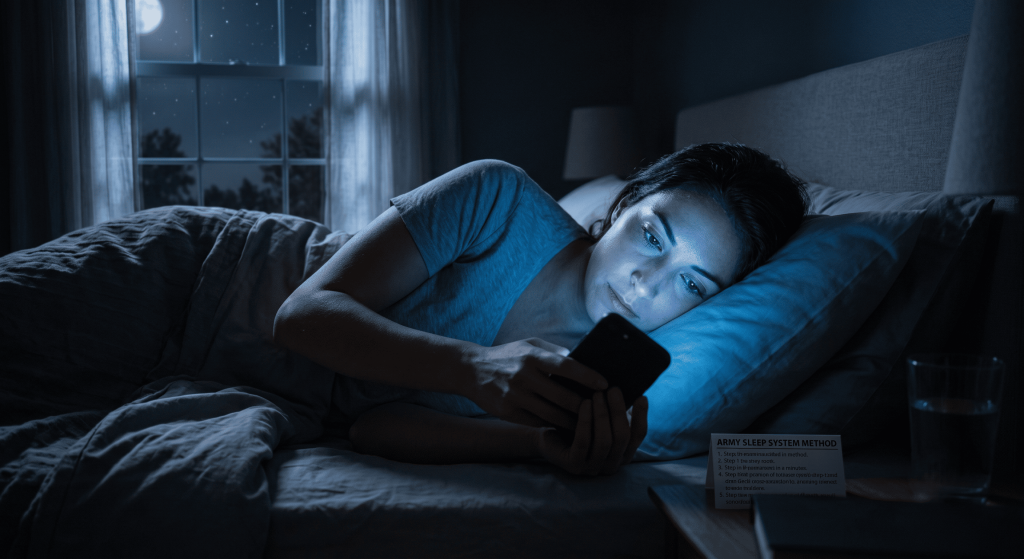 phone use before bed blocking the army sleep system method